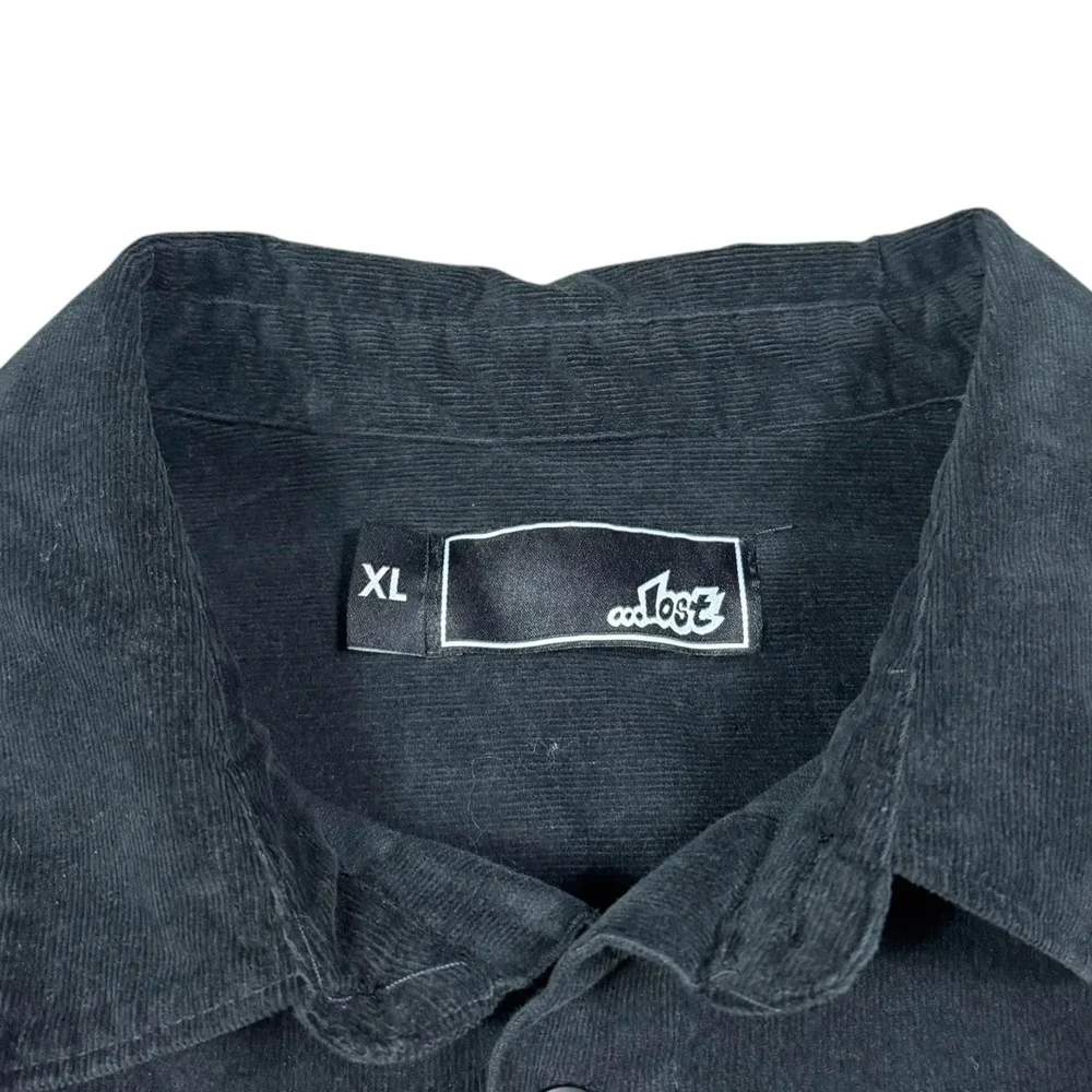 ...LOST Cotton Spandex Black Corduroy Button Down Jacket Men's XL